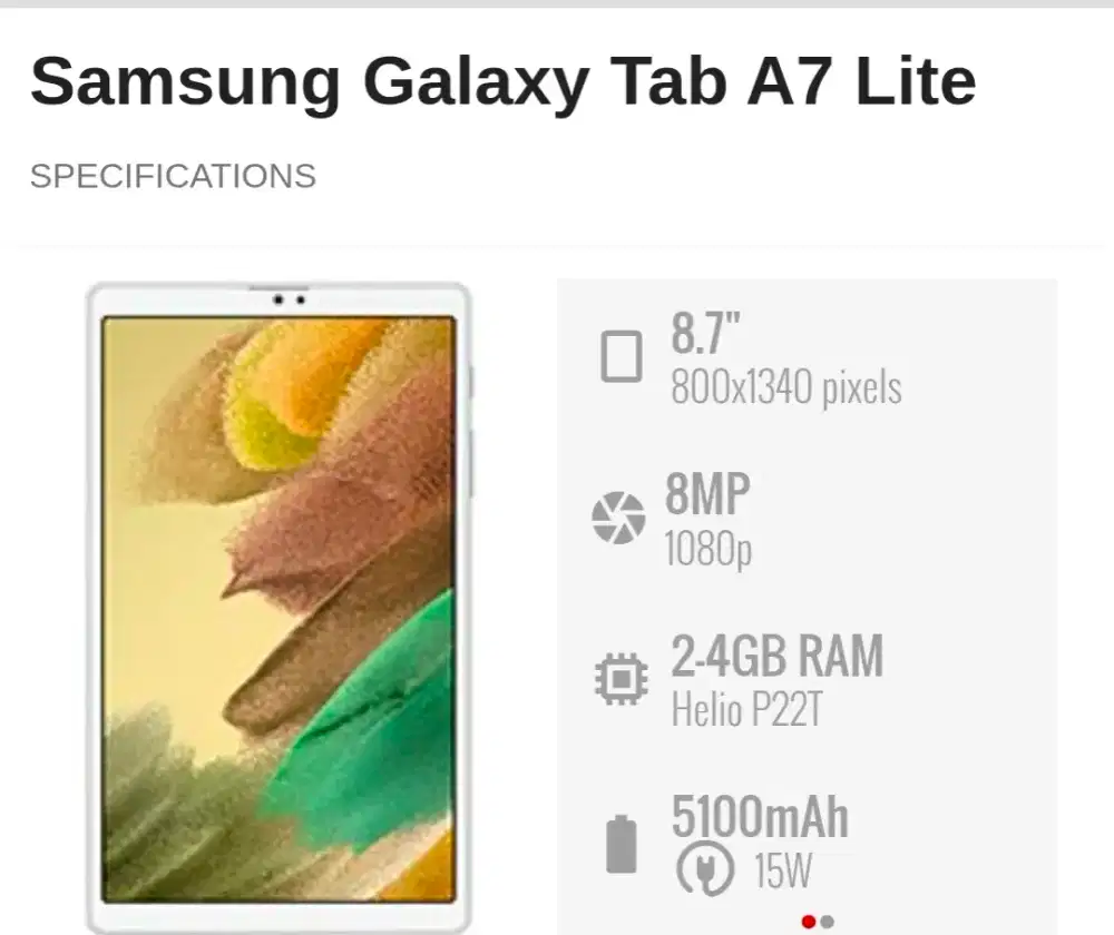 Samsung galaxy tab a7 lite