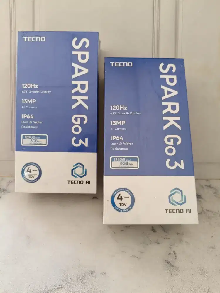 new tecno spark go 3 4+4/128 garansi resmi