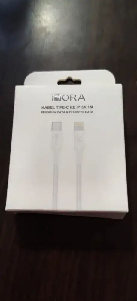 1Hora CAB273 1M USB C to Lightning Polyester Braided Cable - white