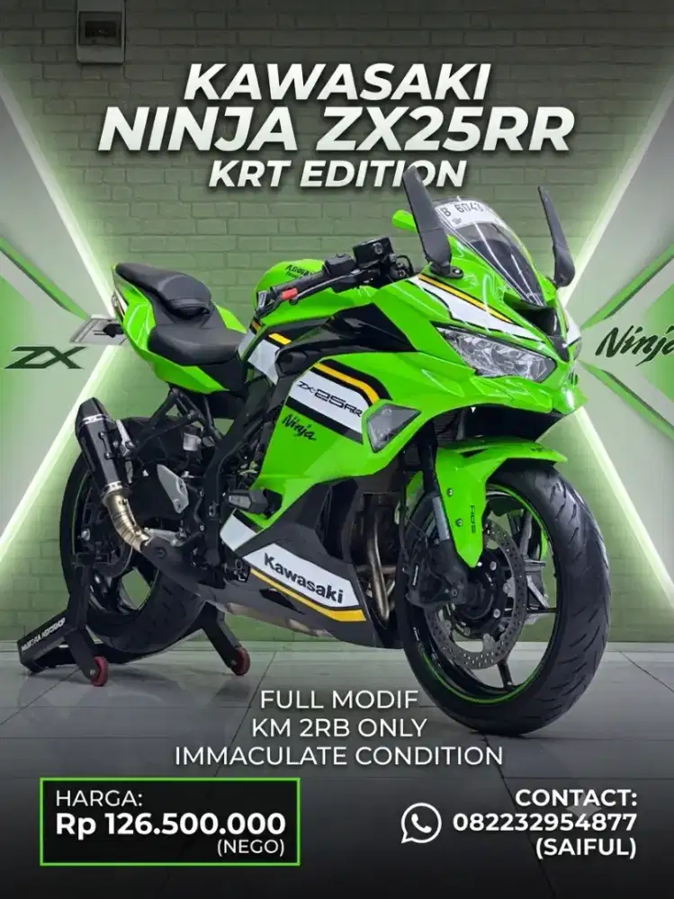 Odo 2rb Istimewa!!Kawasaki ZX25RR KRT 2025 Ful Modif Mulus-Mustika