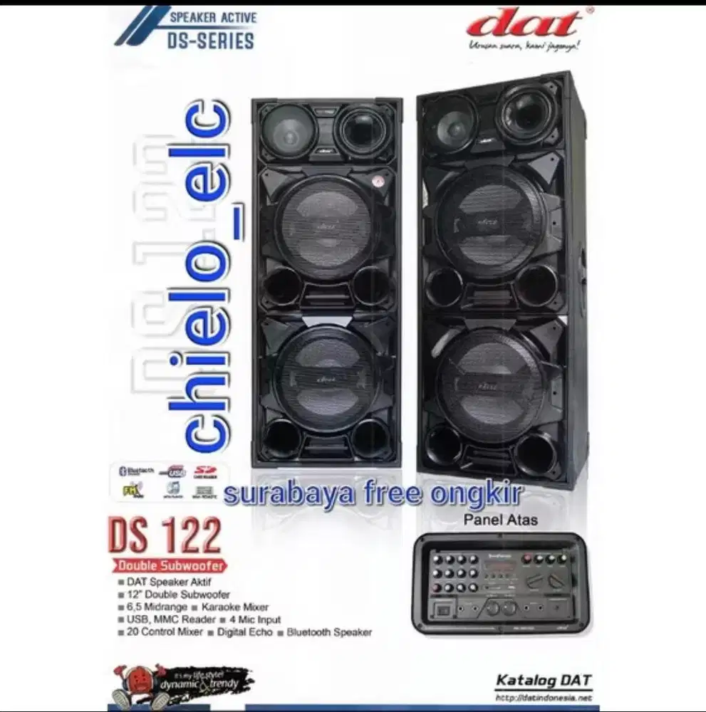 Speaker aktif,dapat 2 mic