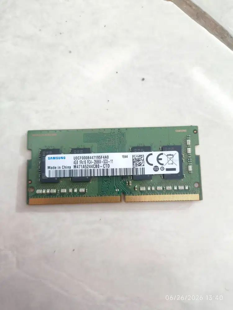 Memory RAM Laptop Samsung SODIMM DDR4 4GB 2666MHZ PC 21300 Bekas