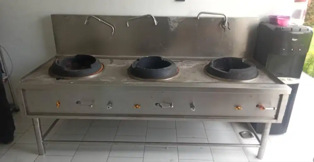 Kompor Kuali Range 3 Tungku Stainless