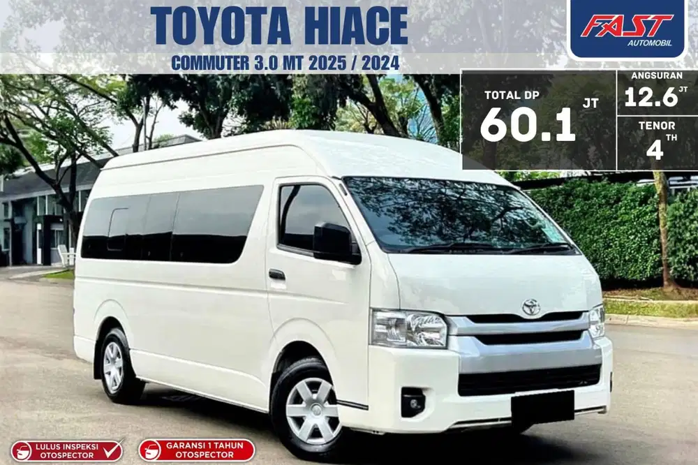 KM.3RB GARANSI 1THN PAJAK PNJG TOYOTA HIACE COMMUTER 3.0 MT 2024/2025