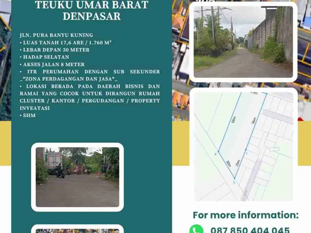 TANAH LOKASI TEUKU UMAR BARAT DENPASAR