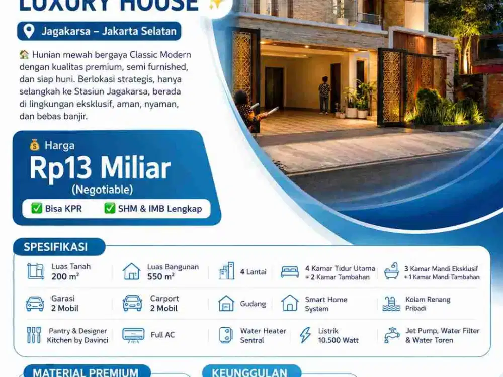 for Salle brand new luxuri house di Jagakarsa Jakarta Selatan