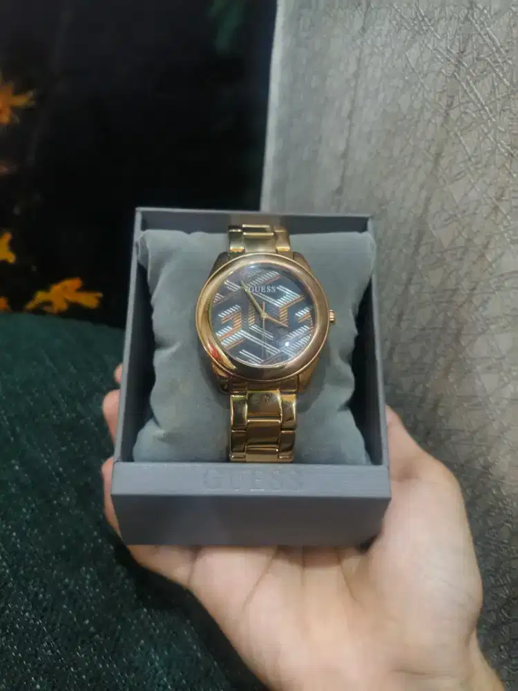Guess Ladies Cubed Rose Gold Tone