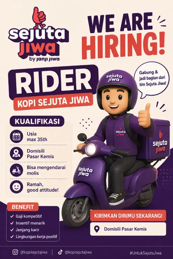 Lowongan Kerja Rider Kopi Sejuta Jiwa