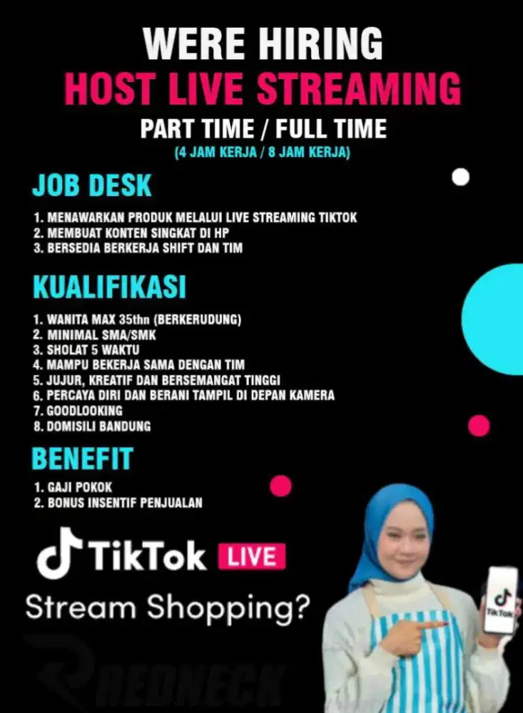 Lowongan kerja host live streaming