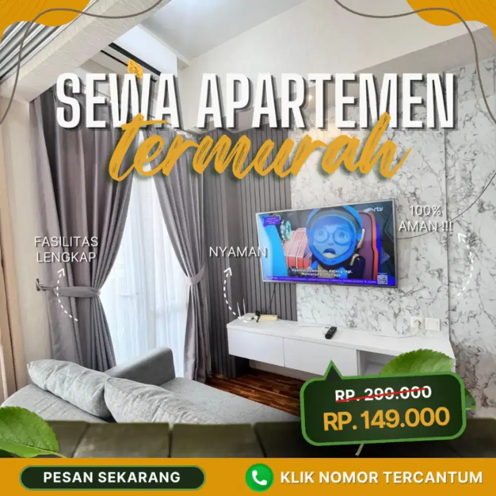 SEWA APARTEMEN SENTRA TIMUR RESIDENCE JAKARTA HARIAN/TRANSIT TERMURAH