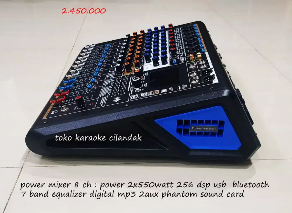 POWER MIXER 8CH: usb-DIGITAL mp3 player-bluetooth-display mp3 7band eq