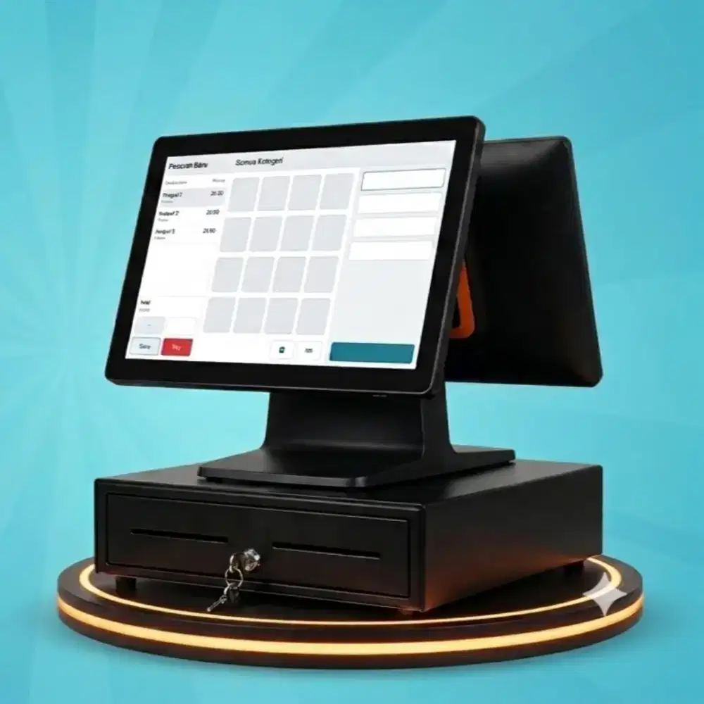 MESIN KASIR DUAL SCREEN & CASH DRAWER