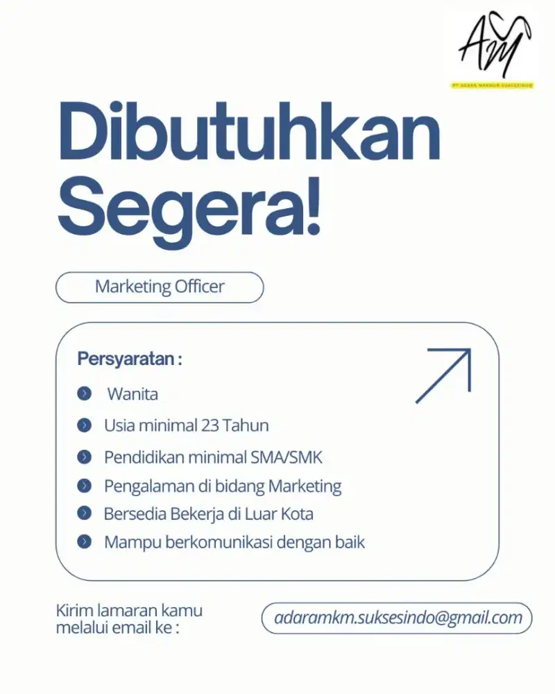 Lowongan Kerja Marketing Officer