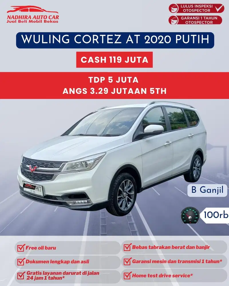 TDP 5 Juta Wuling Cortez AT 2020 Putih