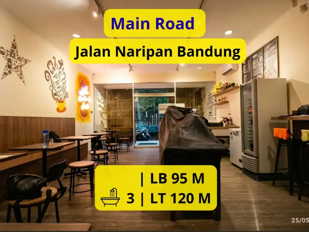 Dijual Ruko Main Road Jalan Naripan Bandung 3 Lantai | LB 260 m² | SHM | Area Komersial Premium | Rp 5,5 Milyar