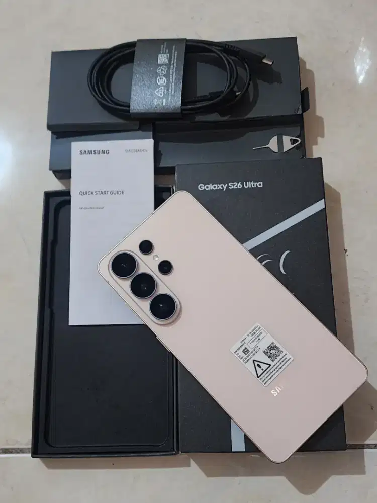 Samsung S26 Ultra 5G 12/512Gb, warna Pink Gold SEIN, 99,9% Mulus