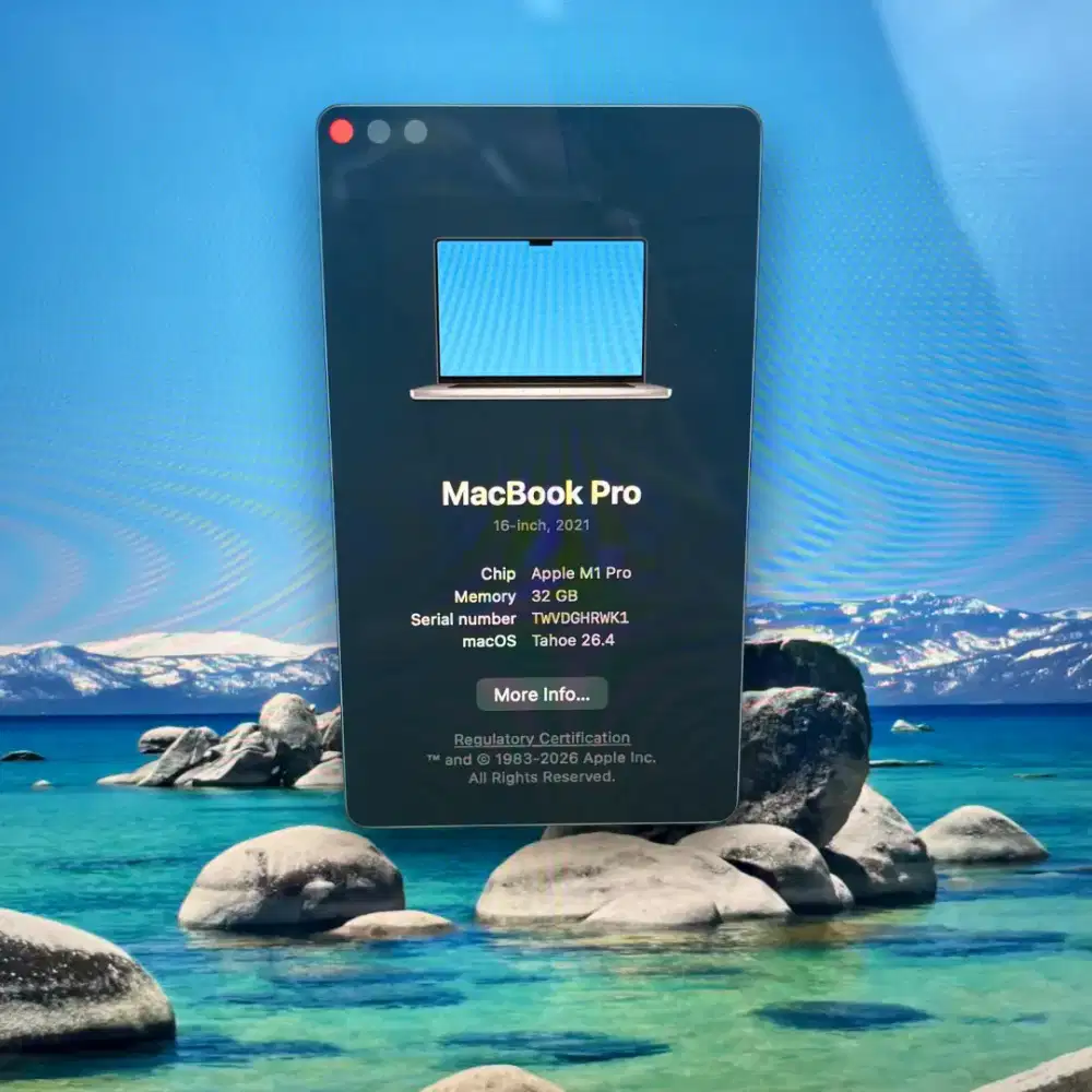 Macbook M1 Pro 16 Inch Ram 32 Ssd 512  lengkap full set Space Grey