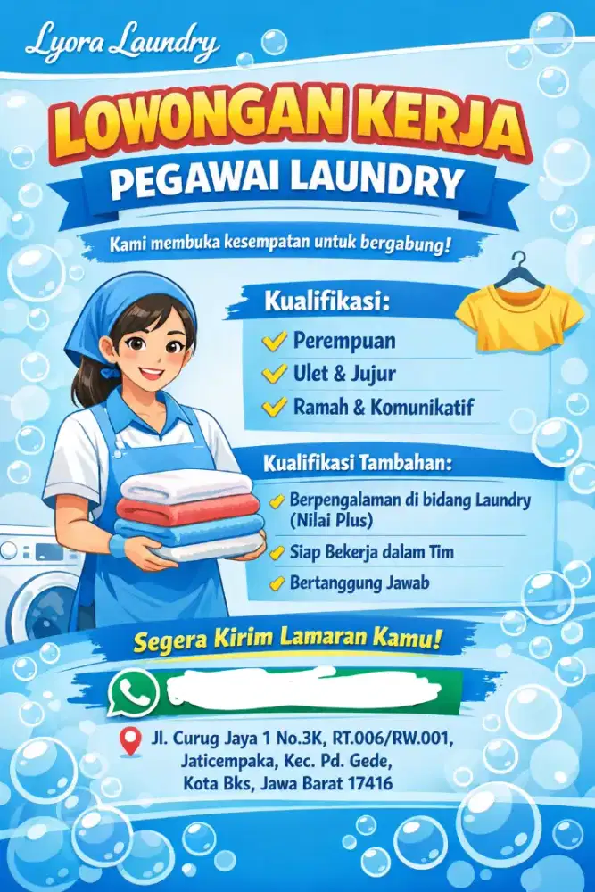 Di Cari pegawai laundry