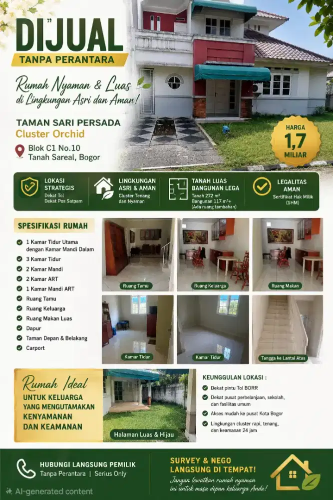 Dijual rumah dalam cluster