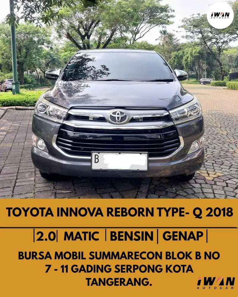 TOYOTA INNOVA REBORN Q 2.0 BENSIN AT 2018