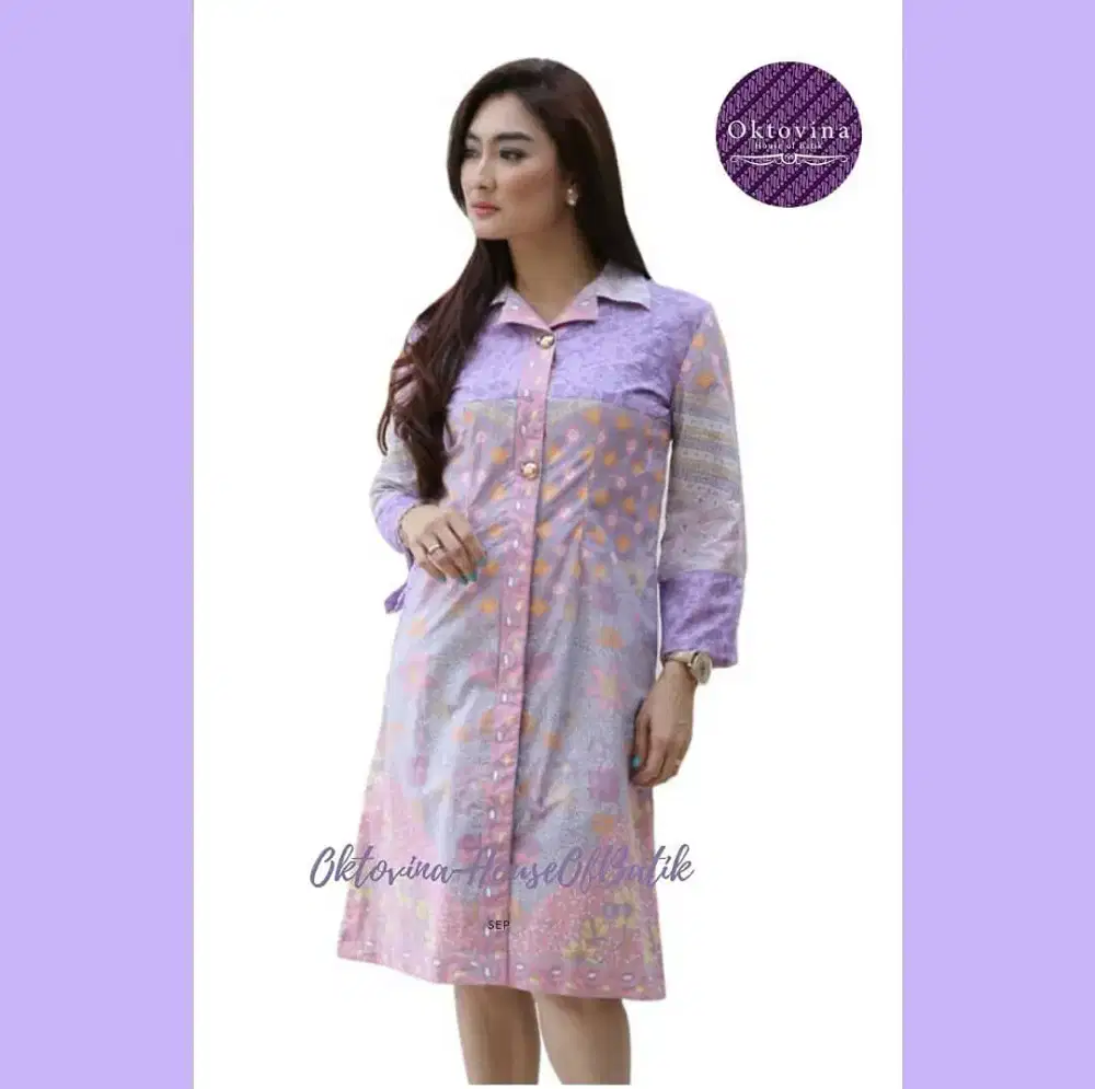 Dress Batik Katun Ungu Oktovina