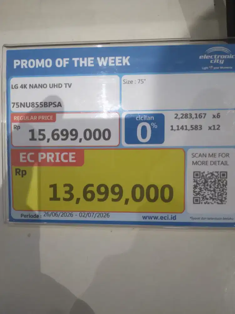 Kredit Proses Cepat LED TV LG Nano UHD 75