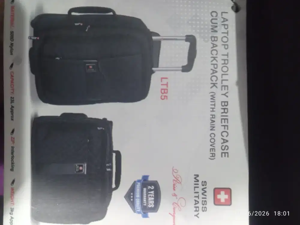 Dijual Tas Ransel Troli Laptop Swiis Military