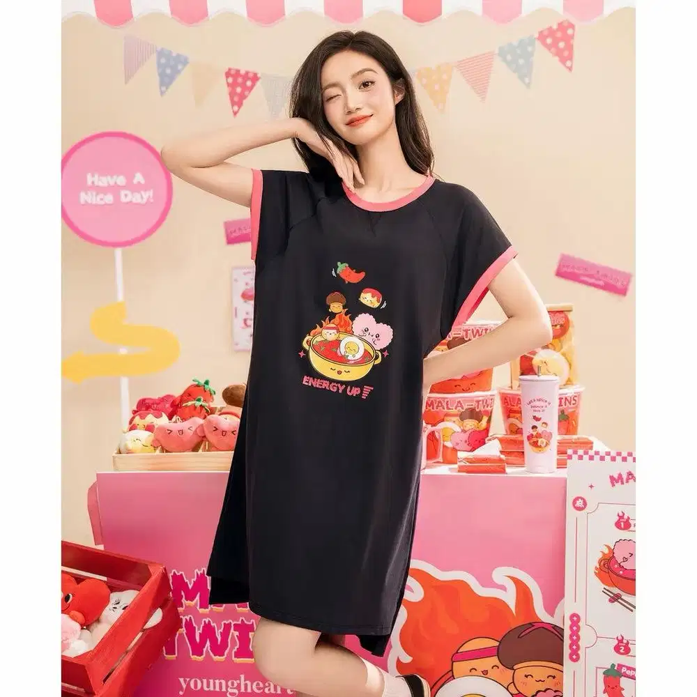 Young Hearts Mala-Twins T-shirt Sleep Dress