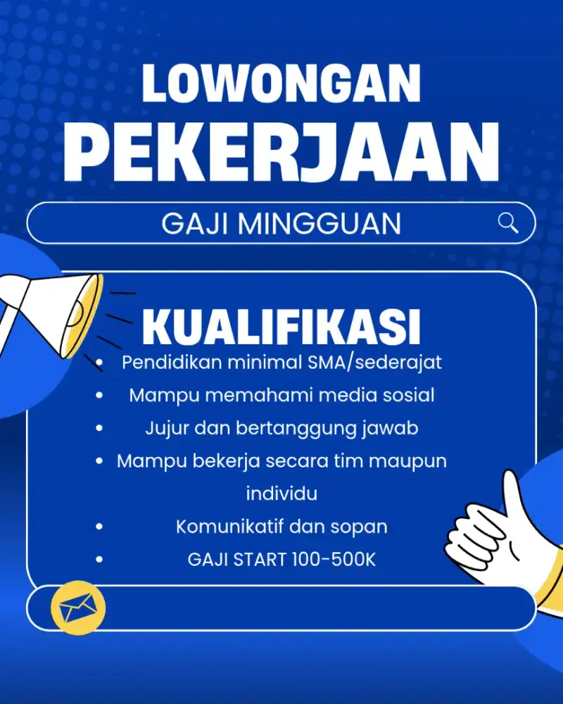 LOKER GAJI MINGGUAN