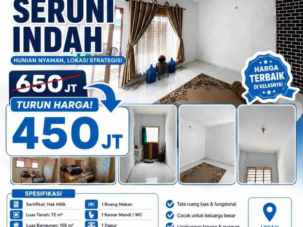 DIJUAL RUMAH TAMAN SERUNI INDAH, BATAM CENTER