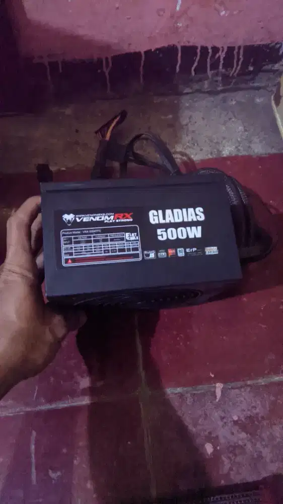 PSU Venom RX Gladias 500watt power supply pc