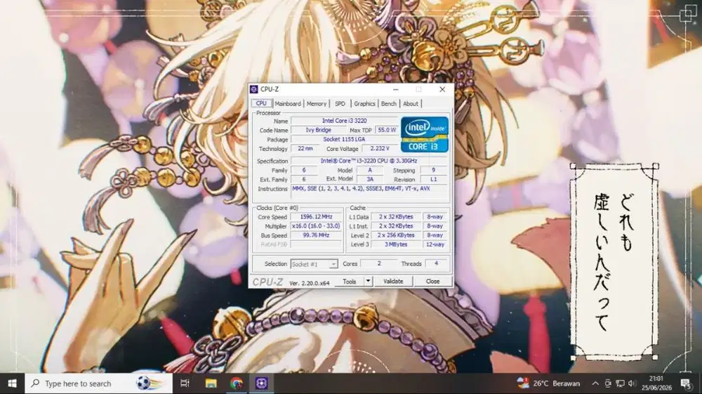 PC Desktop Intel Core i3 Gen 3 + Monitor Zyrex | Siap Pakai