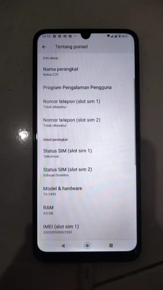 Punya hp Nokia c31