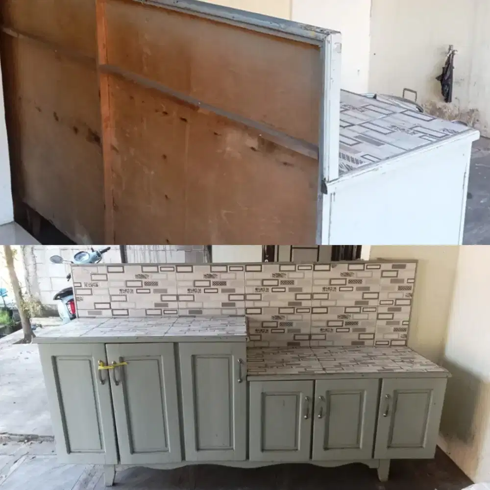 Meja kompor kayu