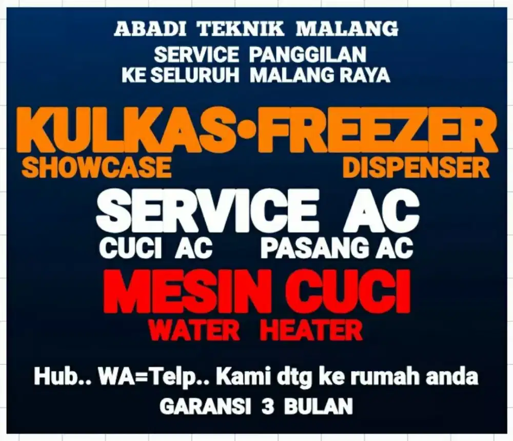 service kulkas ac(cuci ac) mesin cuci water heater panggilan