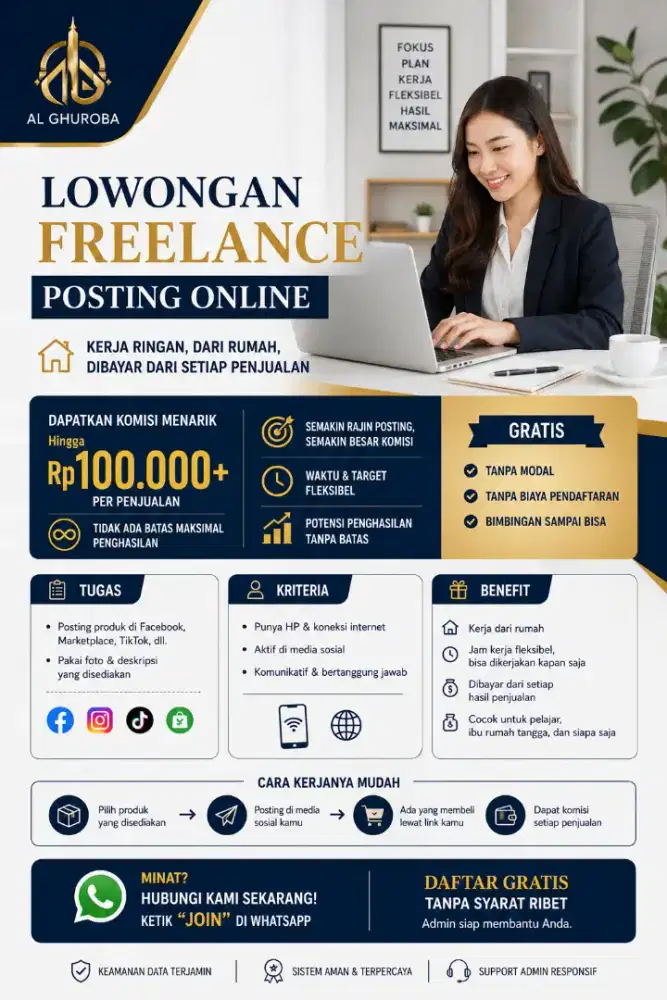 LOWONGAN FREELANCE POSTING ONLINE (WORK FROM HOME)