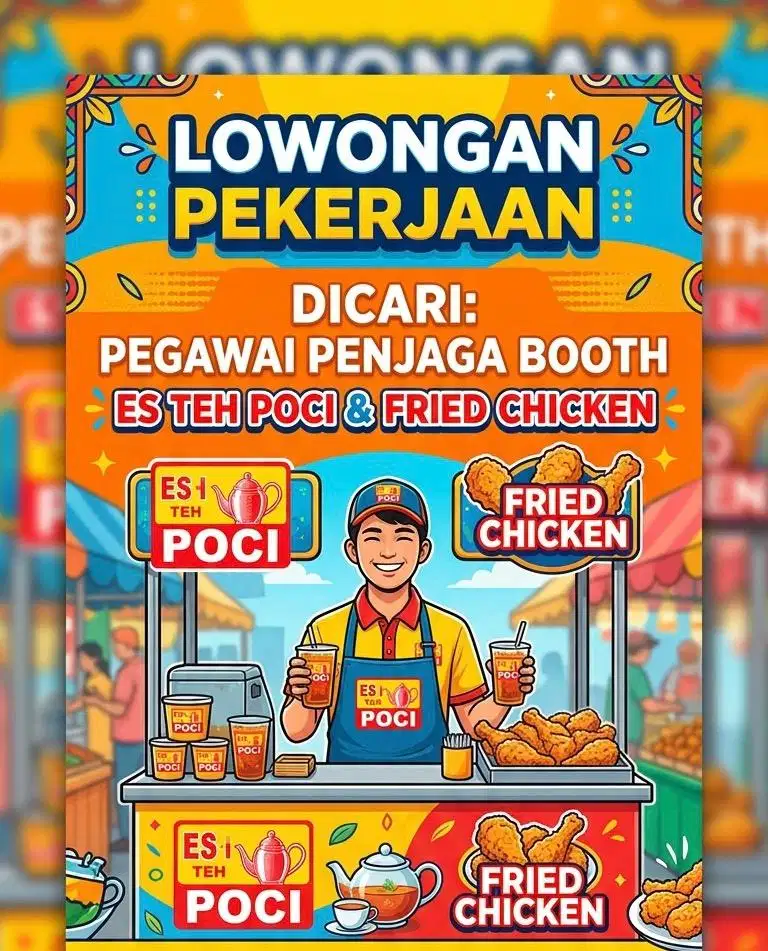 Dicari penjaga es teh poci & fried chicken