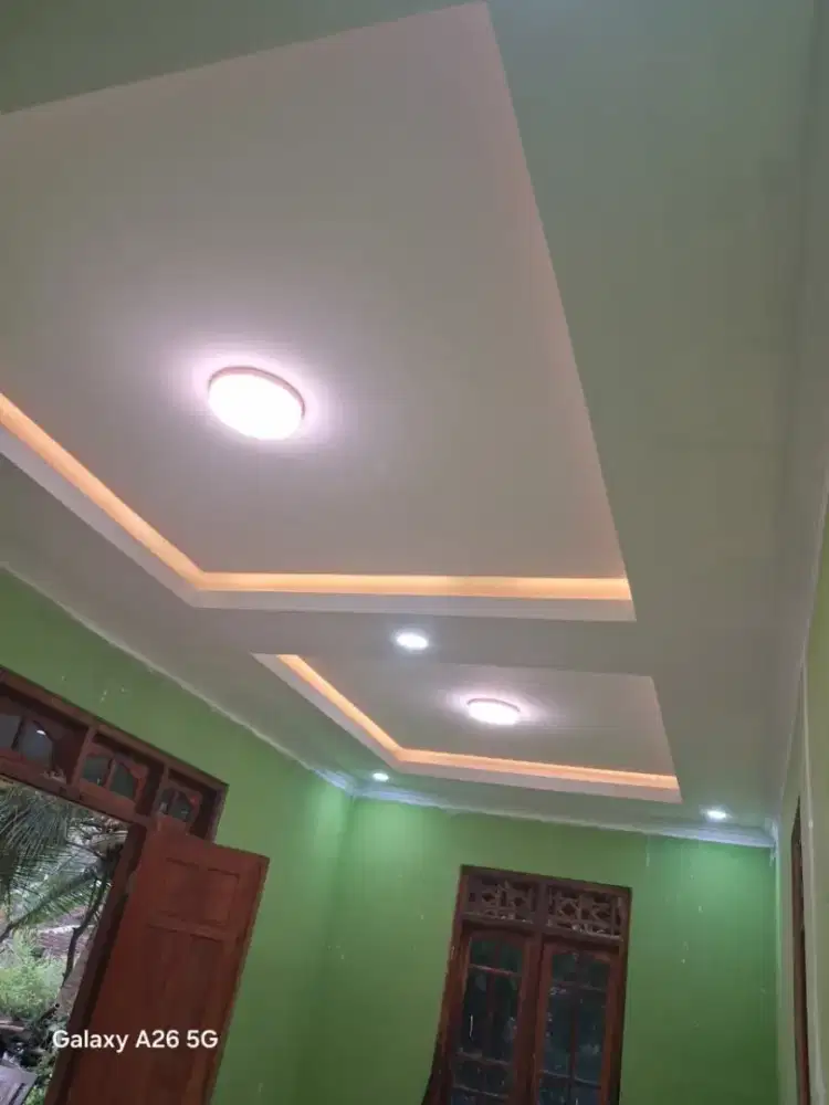 jasa pemasangan plafon gypsum terima jadi  bahan terpasang