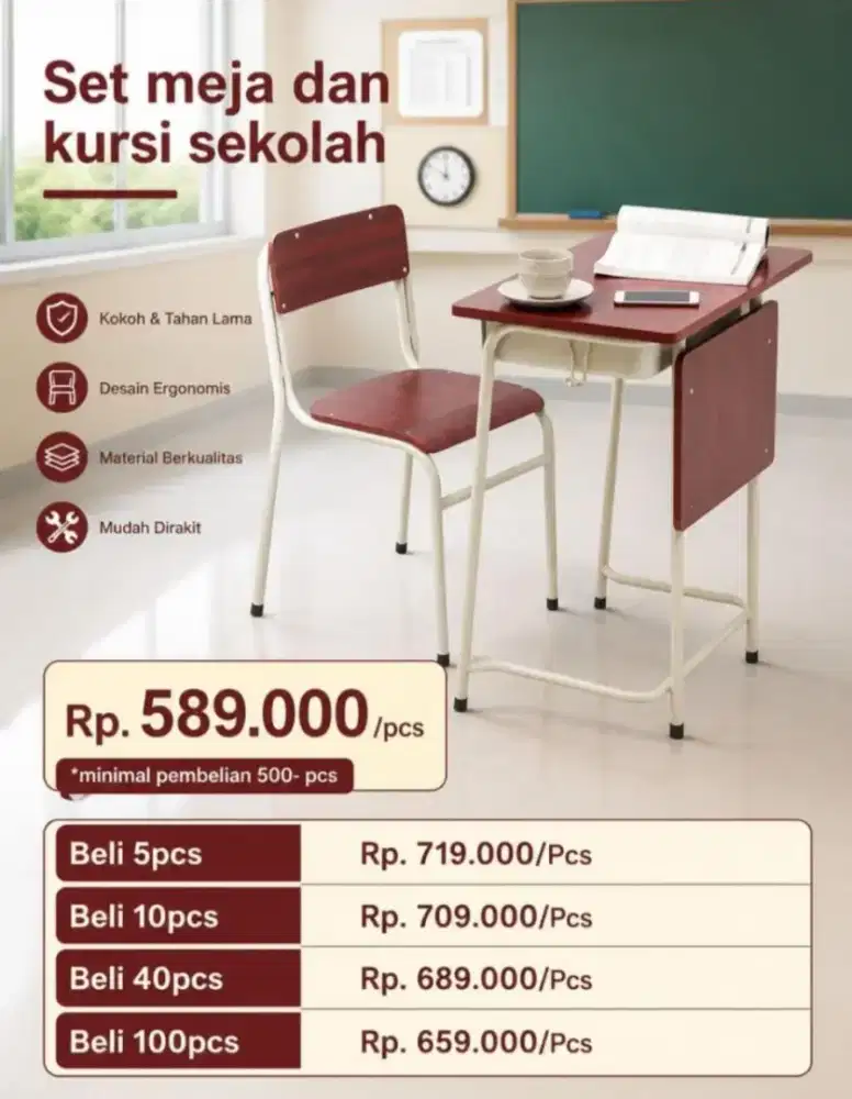 Meja Belajar Sekolah Murah