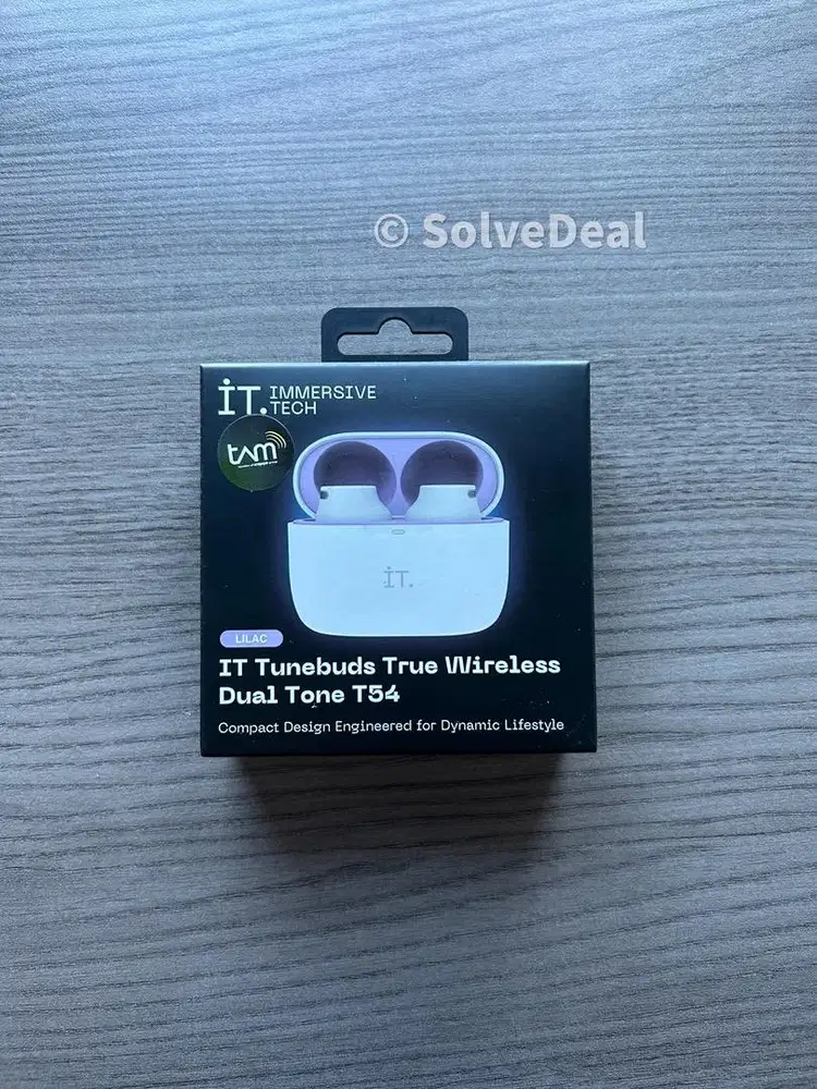 IT Tunebuds T54 Dual Tone Lilac Wireless Earbuds Earphone Bluetooth