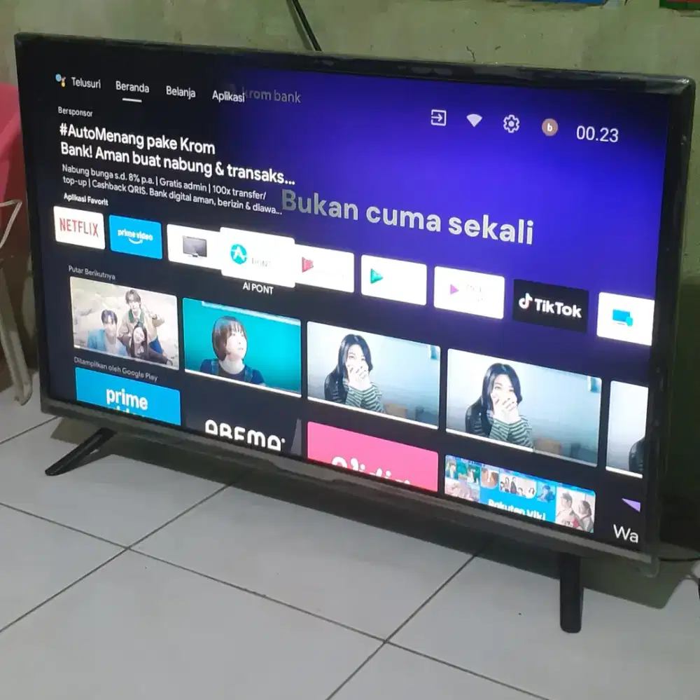 tv android changhong 32 inch tinggal pake aja