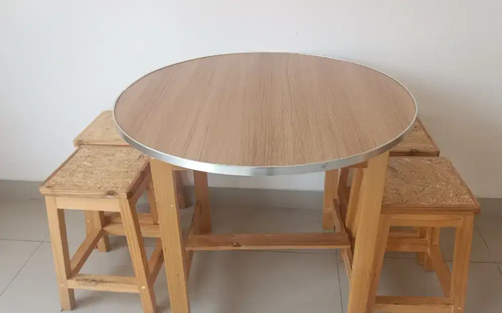 Jual meja cafe bulat jati Belanda