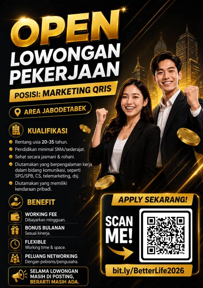 LOWONGAN PEKERJAAN SALES/MARKETING QRIS FULL TIME/FREELANCE