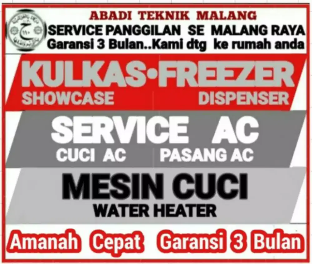 service kulkas ac(cuci ac) mesin cuci water heater panggilan