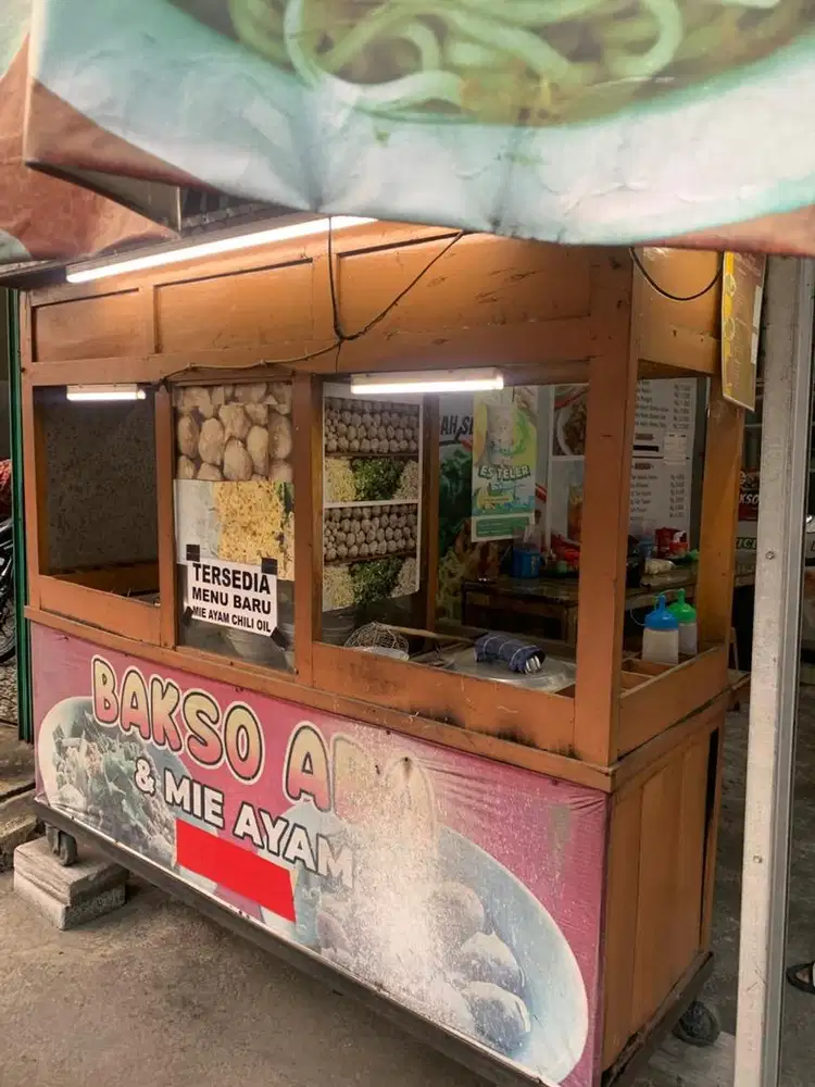 Gerobak 2 tungku mie ayam bakso