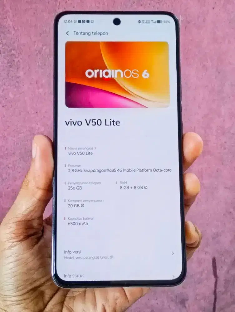 vivo v50 lite 4g ram 8/256
