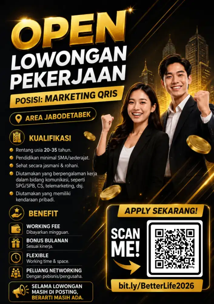 LOWONGAN PEKERJAAN SALES/MARKETING QRIS FULL TIME/FREELANCE