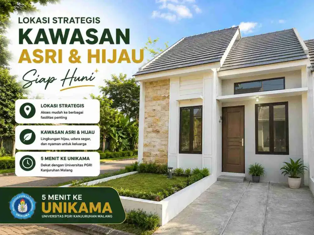Rumah Siap Huni Dekat UB, MOG & Alun-Alun Malang