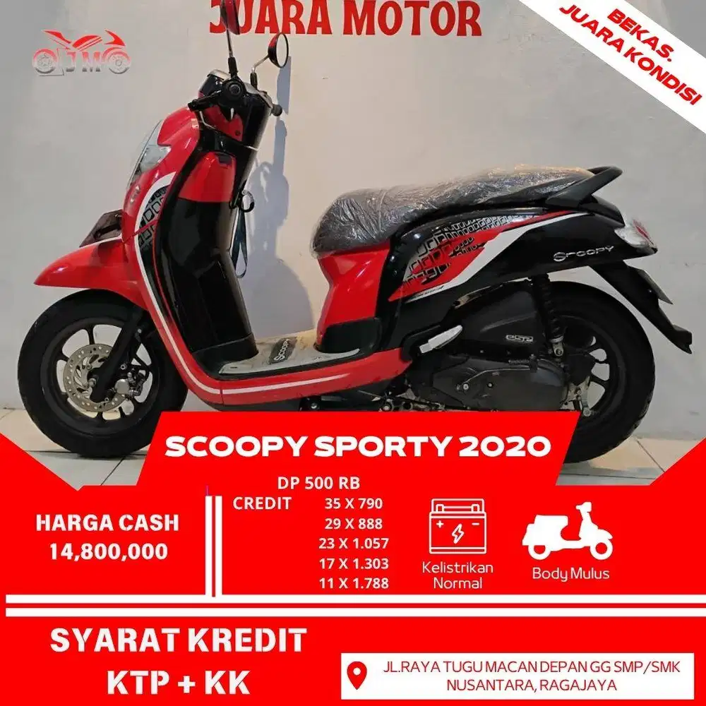 SCOOPY SPORTY 2020 SURAT LENGKAP PAJAK PANJANG BISA CREDIT DP MINIM