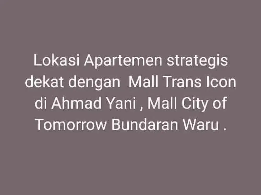 apartemen dijual